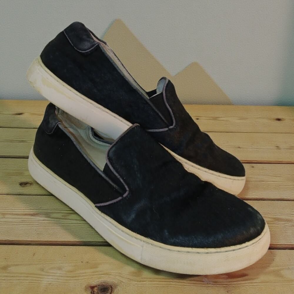 Kenneth Cole Womens Fashion Black Calf Hair Slip-On Sneakers - Size 6M